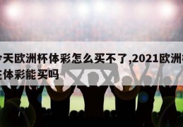 今天欧洲杯体彩怎么买不了,2021欧洲杯在体彩能买吗