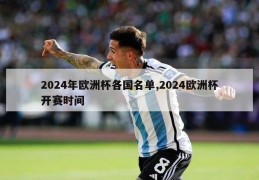 2024年欧洲杯各国名单,2024欧洲杯开赛时间